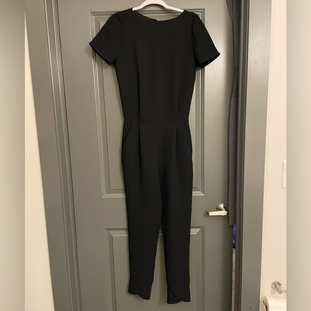 REISS button back black jumpsuit size 2
